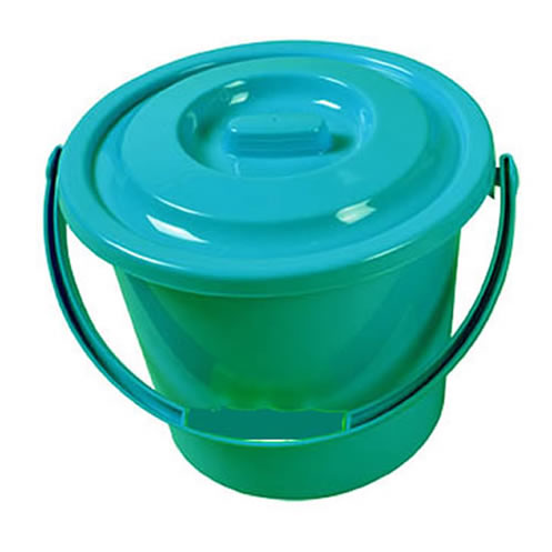 PLASTIC BUCKET 10Ltr DARK GREEN WITH LID, 2 GALLON